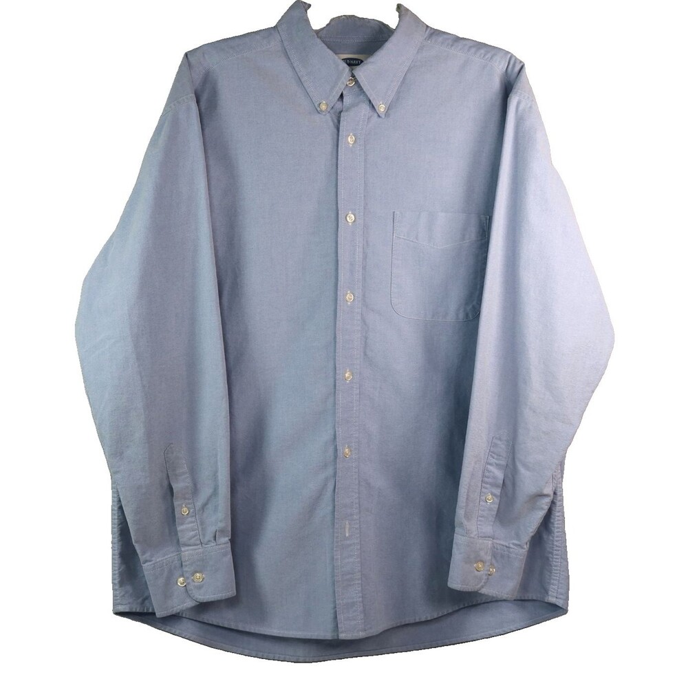 Old Navy Light Wash Chambray Denim Shirt Men's Size Large Button Down Casual
